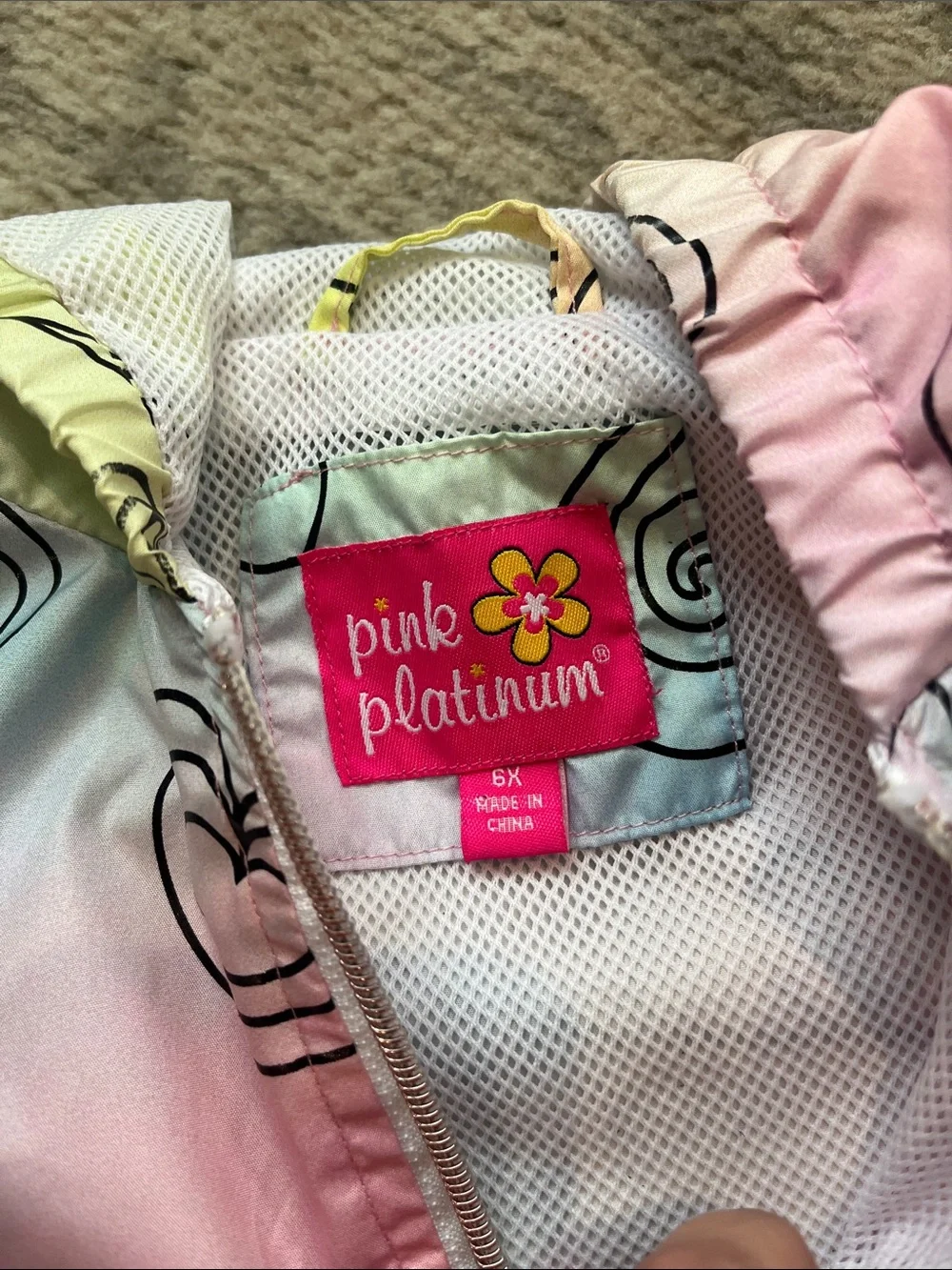 Pink Platinum Pastel Rainbow Unicorn Hooded Rain Jacket